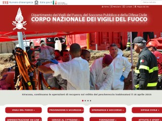 Screenshot sito: Vigili Del Fuoco
