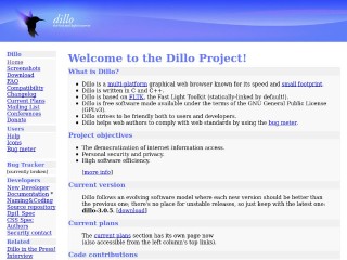 Screenshot sito: Dillo Browser