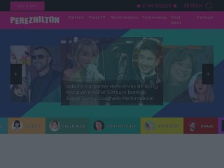 Screenshot sito: Perezhilton.com