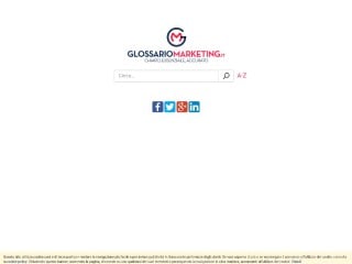 Screenshot sito: Glossario Marketing