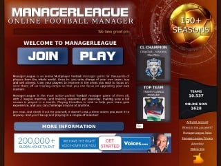 Screenshot sito: ManagerLeague