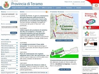 Screenshot sito: Provincia di Teramo