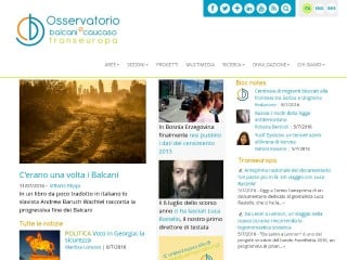 Screenshot sito: Osservatorio Balcani