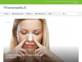 Screenshot sito: Viveremeglio.it