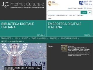 Screenshot sito: Internet Culturale