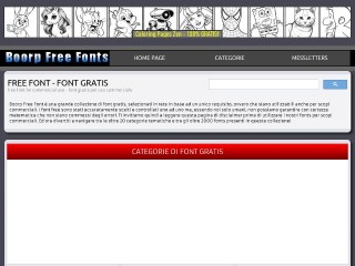 Screenshot sito: Boorp Fonts Gratis