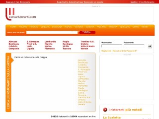 Screenshot sito: CercaRistoranti.com