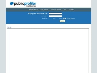 Screenshot sito: World Names Profiler