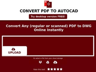 Screenshot sito: Convert pdf to autocad