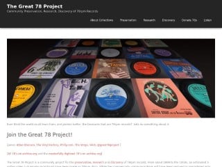 Screenshot sito: Great 78 Project