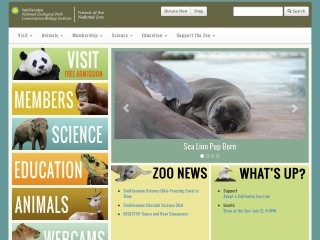 Screenshot sito: Smithsonian National Zoo