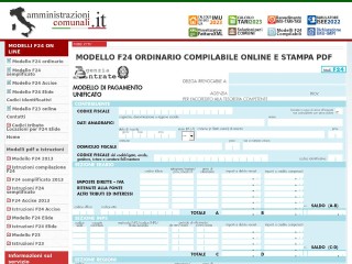 Screenshot sito: Modello F24 Online
