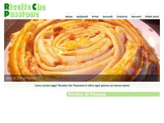 Screenshot sito: Ricette che passione