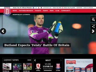 Screenshot sito: Stoke City
