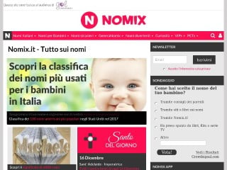Screenshot sito: Nomix.it