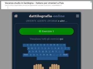 Screenshot sito: Dattilografia-online