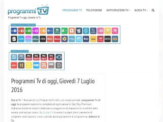 Screenshot sito: Programmitv.info