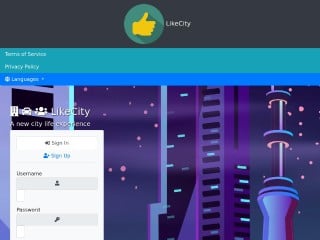Screenshot sito: LikeCity