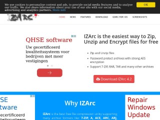 Screenshot sito: IZArc