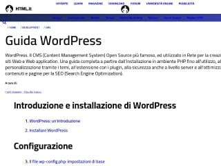 Screenshot sito: Guida a WordPress