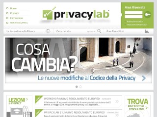 Screenshot sito: Privacy Lab