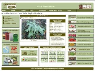 Screenshot sito: Acta Plantarum