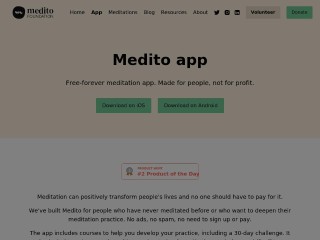 Screenshot sito: Medito