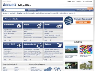 Screenshot sito: Annunci Repubblica