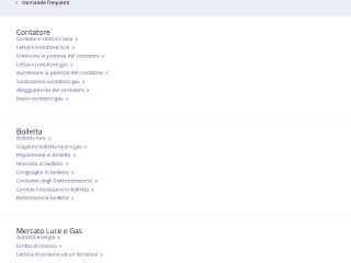 Screenshot sito: Fornitura Luce e Gas