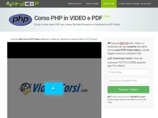 Screenshot sito: Corso base di PHP