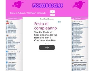 Screenshot sito: Frasidolci.it