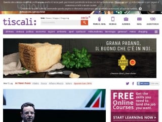 Screenshot sito: Tiscali.it