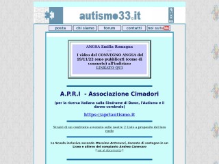 Screenshot sito: Autismo33.it