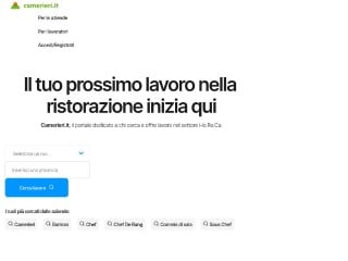 Screenshot sito: Camerieri.it