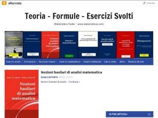 Screenshot sito: Matematica Facile