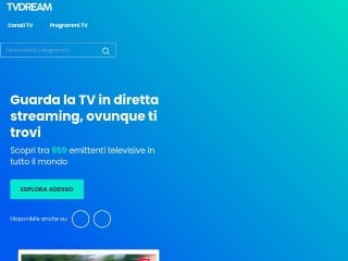 Screenshot sito: TVdream