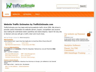 Screenshot sito: Trafficestimate