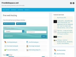 Screenshot sito: FreeWebSpace.Net