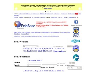 Screenshot sito: Fishbase.se