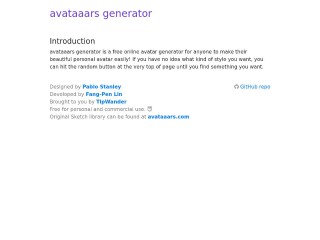 Screenshot sito: Avataaars