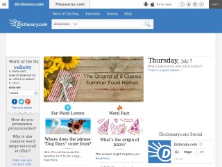 Screenshot sito: Dictionary.com