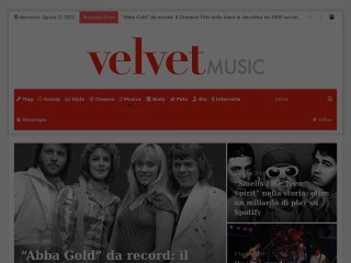 Screenshot sito: VelvetMusic.it