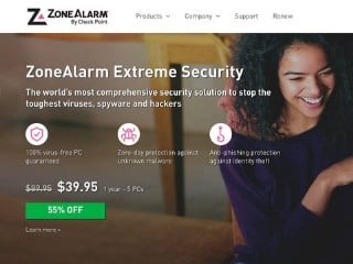 Screenshot sito: ZoneAlarm Free Antivirus