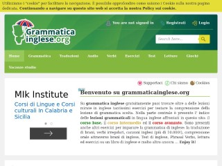 Screenshot sito: Grammatica Inglese