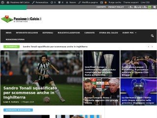 Screenshot sito: Passione del Calcio