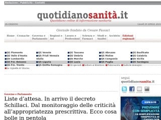 Screenshot sito: QuotidianoSanita.it