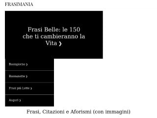 Screenshot sito: FrasiMania.it