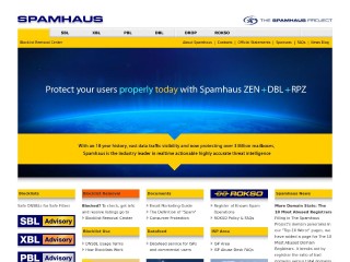 Screenshot sito: Spamhaus