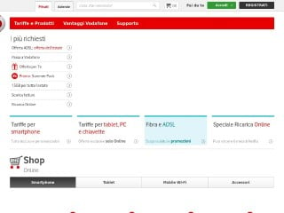 Screenshot sito: Vodafone.it