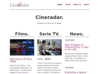 Screenshot sito: Cineradar.it
